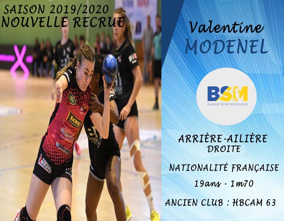 Valentine Modenel s'en va du HBCAM63