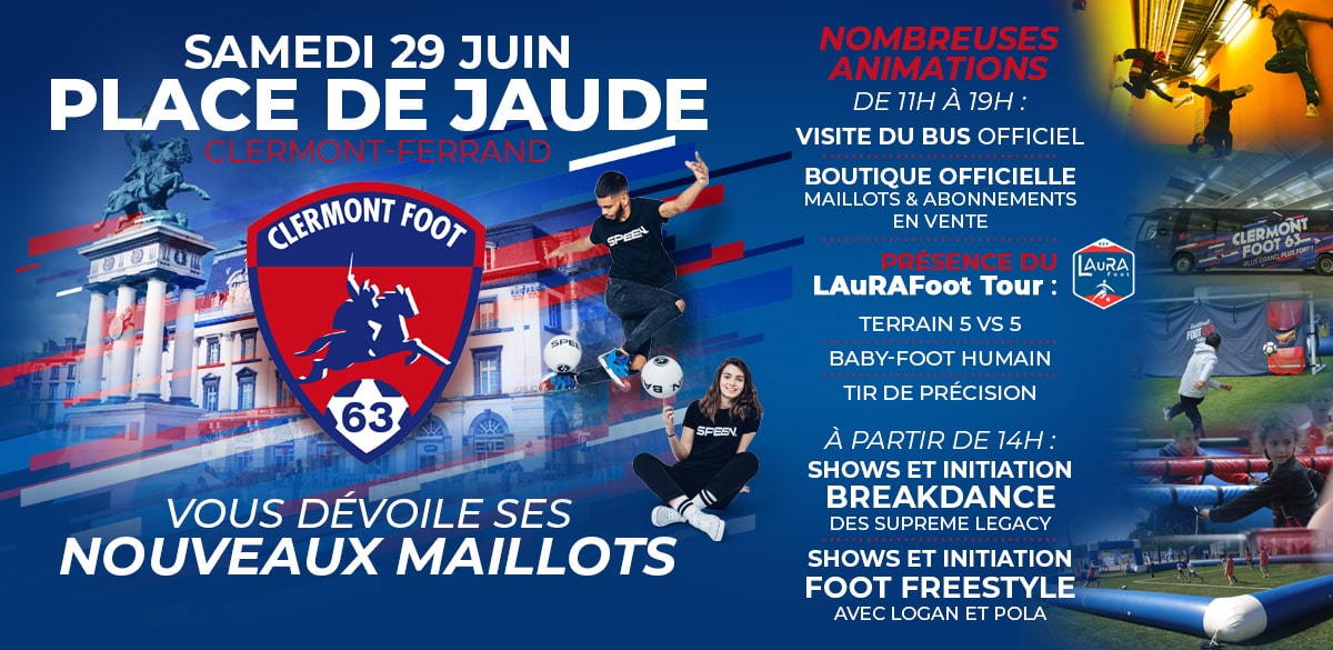 Le Clermont Foot 63 s'installe sur la place de Jaude