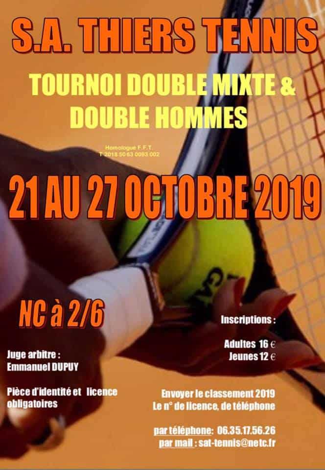 SA Thiers Tennis organise son premier tournoi double !