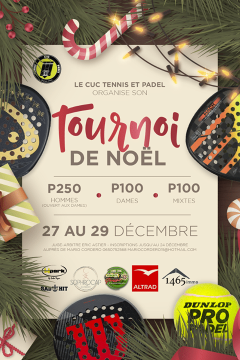 Deuxième édition du tournoi de Noël de Padel pour le CUC !