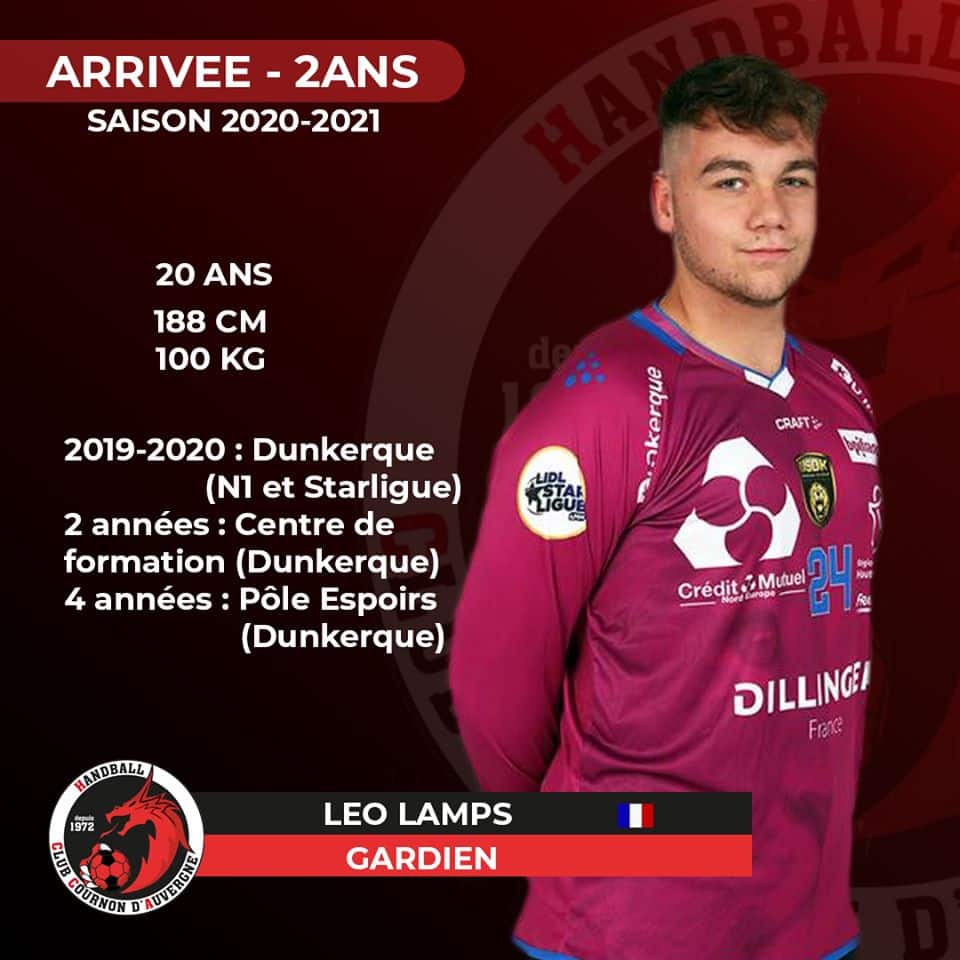 Leo Lamps arrive au HC Cournon d'Auvergne