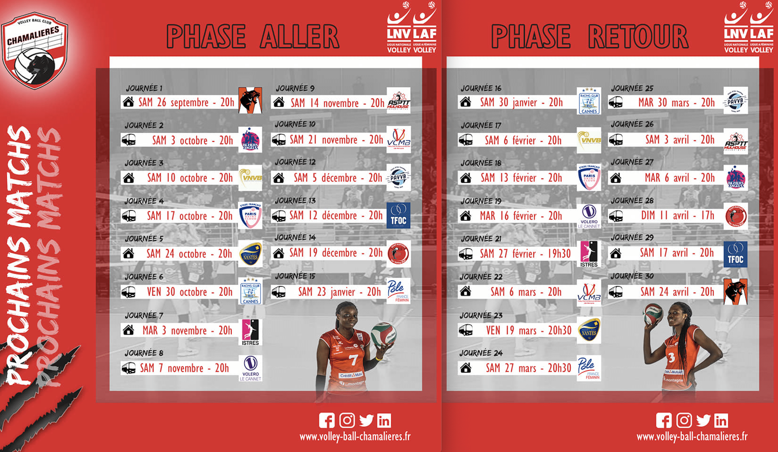 Le calendrier officiel du VBCC est connu !