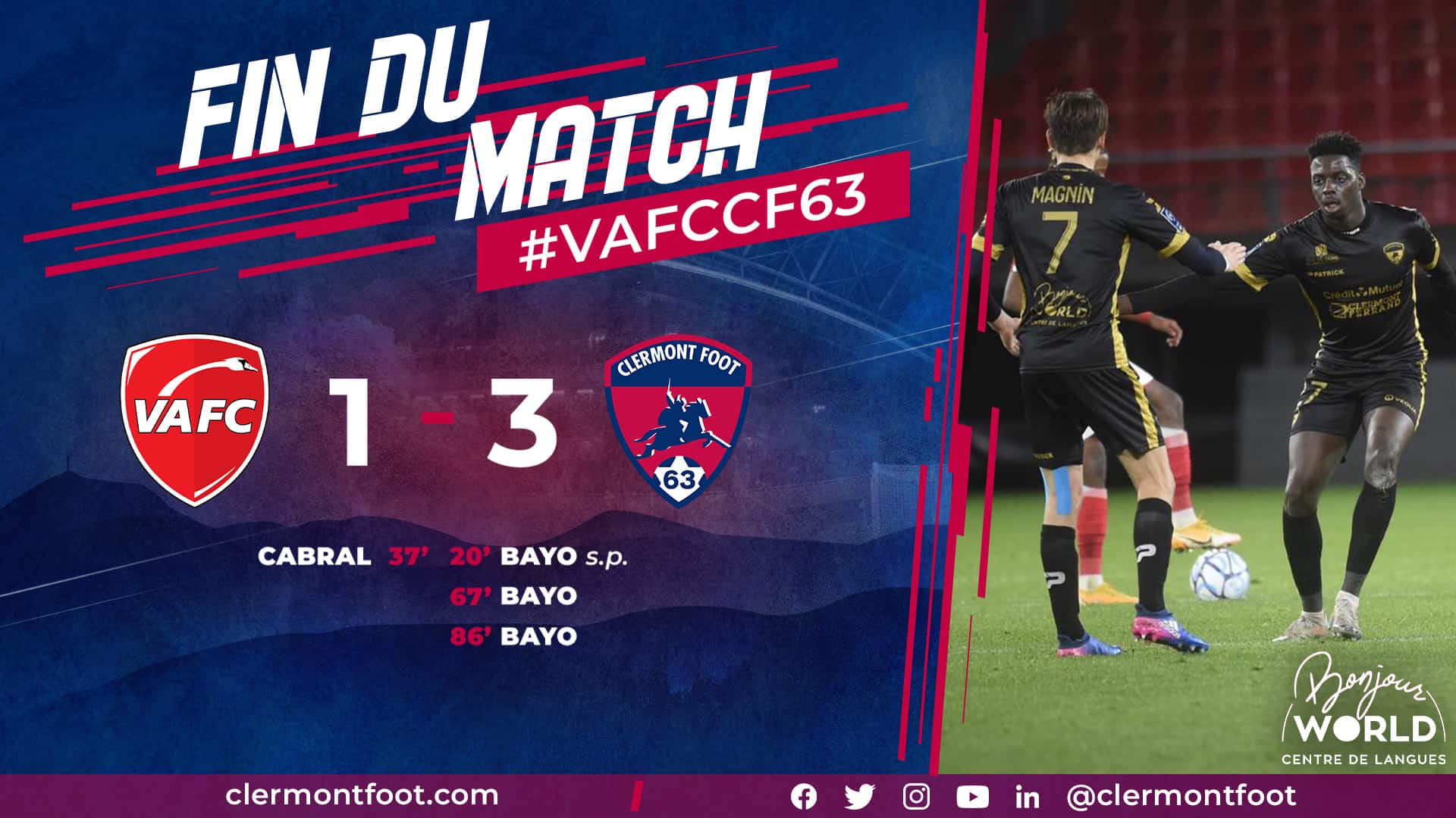 Clermont Foot, quatrième de Ligue 2 !