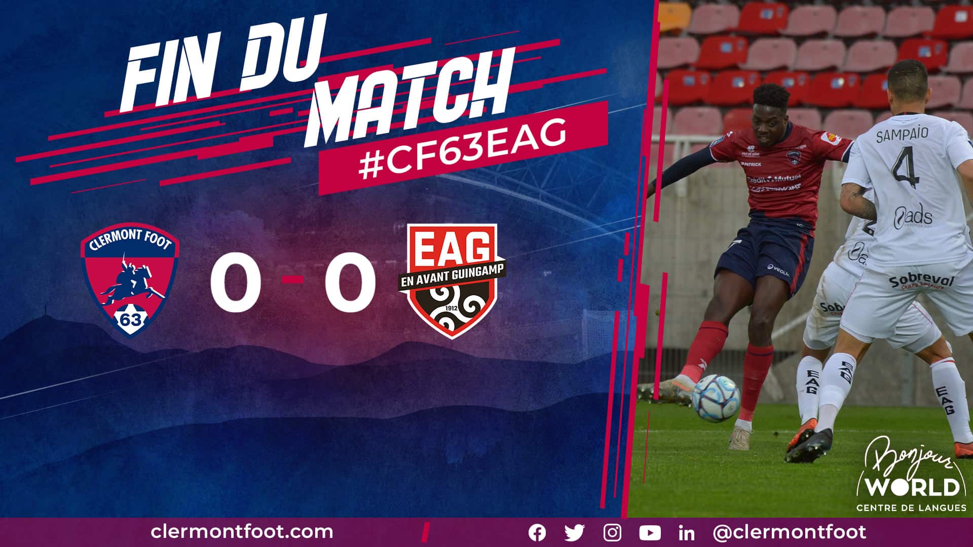 Le Clermont Foot 63 tenu en échec par Guingamp (0-0)