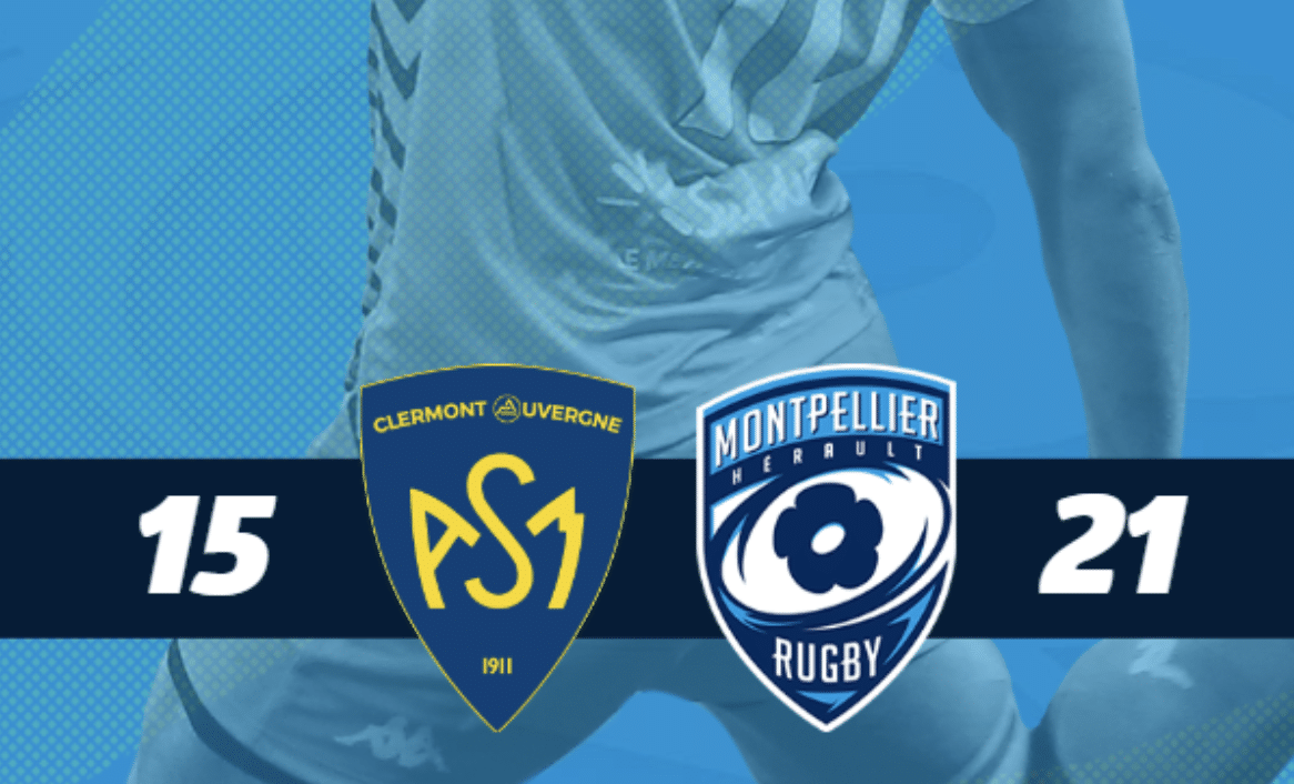 Montpellier, plus costaud devant, l'emporte à Clermont (21-15)