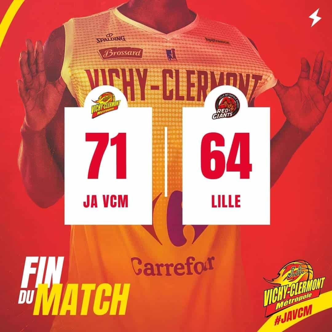 Vichy-Clermont confirme, victoire contre Lille (71-64)