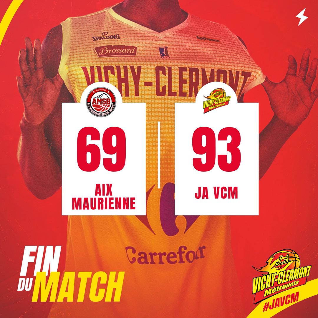 Vichy-Clermont s'impose largement à Aix-Maurienne (93-69)