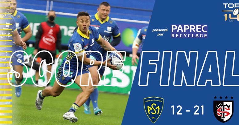 Clermont, trop indiscipliné, s'incline logiquement contre Toulouse (12-21)