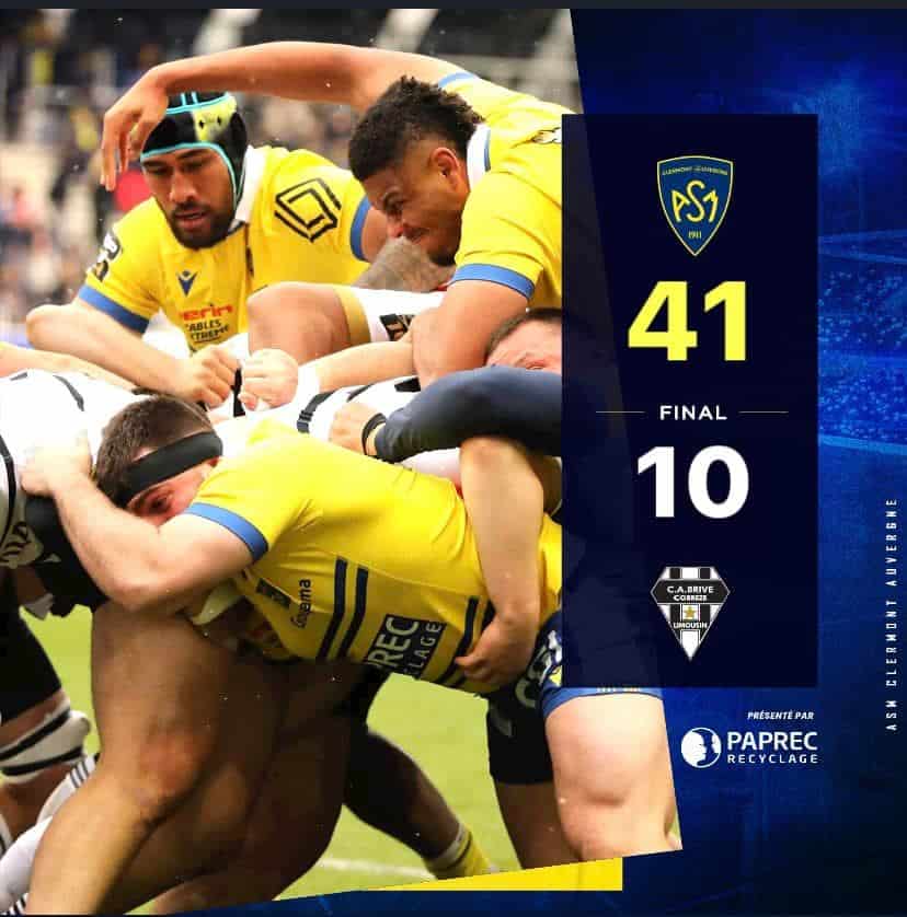 Clermont remporte le derby en corrigeant Brive (41-10) !