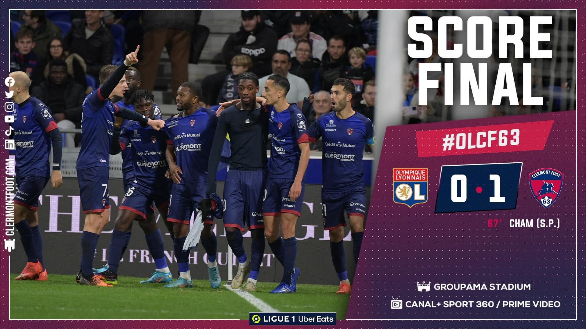 Exploit de Clermont à Lyon (1-0) !