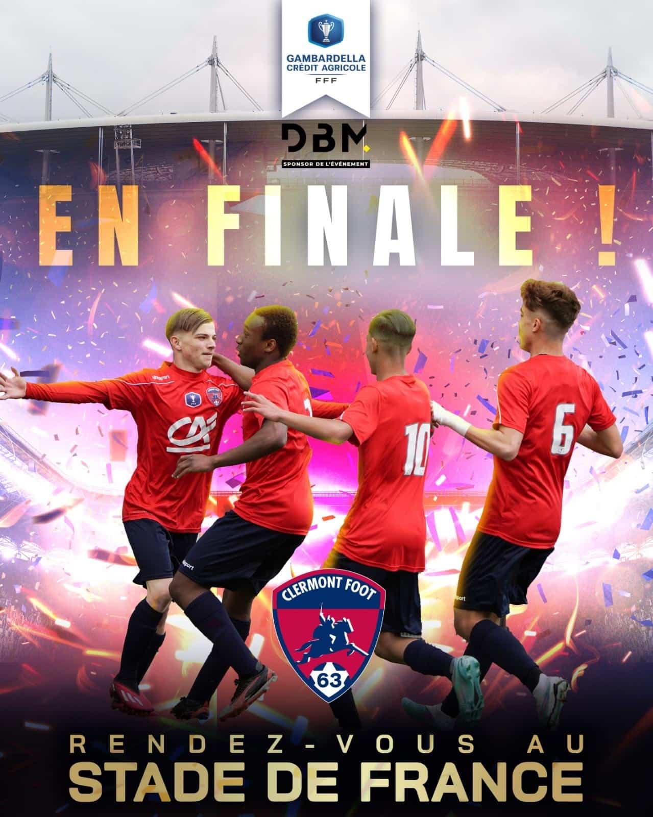 Exploit historique pour les U19 du Clermont foot en finale de la coupe Gambardella.